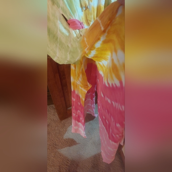 Jen's Pirate Booty Rainbow Tie Dye Ripple Kaftan NWOT - Picture 7 of 13